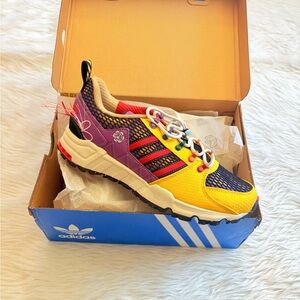 Adidas Yellow and Purple Athletic Shoes